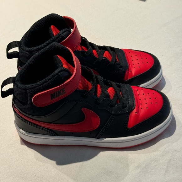 Nike Other - Nike Court Borough Mid 2 Red/black high top, Velcro & lace size 13C, school
